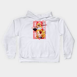 Flame of Resolve: Kyojuro Rengoku's Unyielding Spirit 01 Kids Hoodie